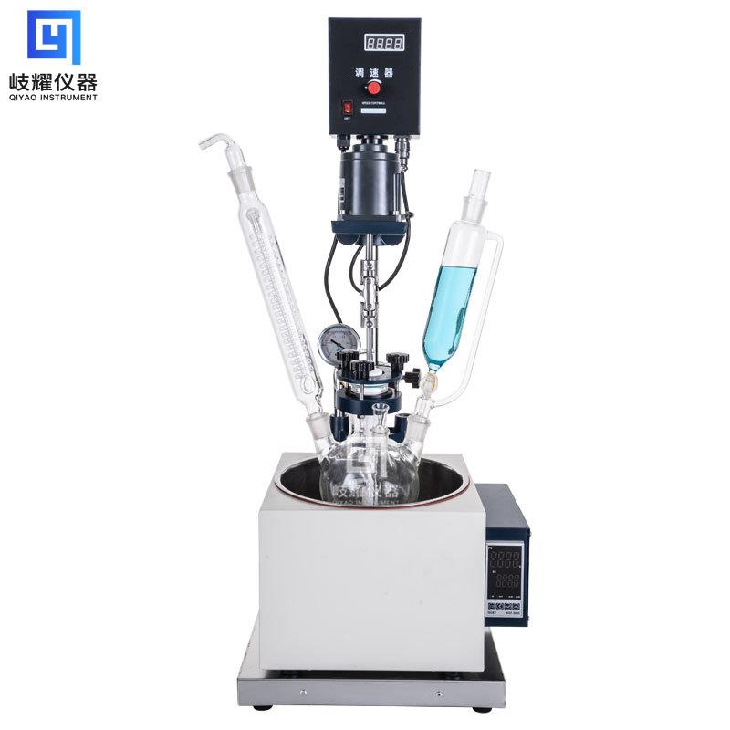 小型立式单层玻璃反应釜蒸馏结晶防爆耐高低温高硼硅反应器实验室 - 图3