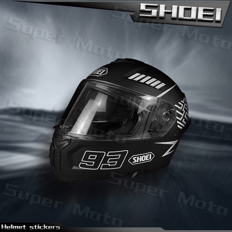 适用摩托车头盔贴纸 SHOEI 93号贴花装饰全盔拉花改装版画配件 - 图1