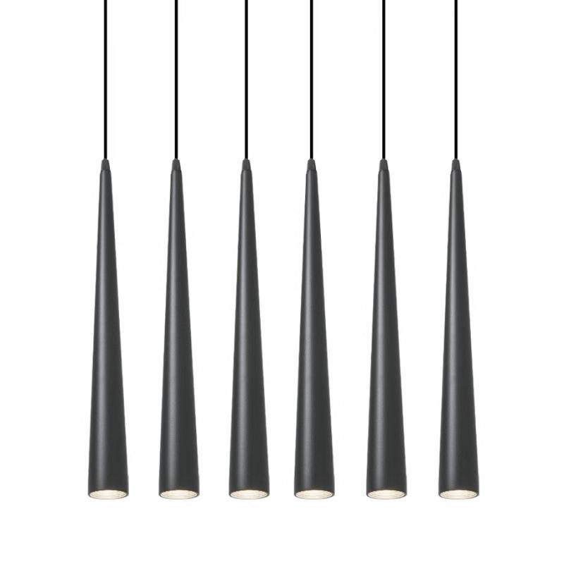 led吧台锥形小吊灯长筒圆柱形简约北欧餐厅前台金色单头吊线射灯 - 图2