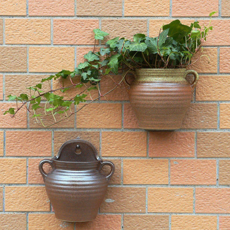 壁挂花盆陶瓷免打孔创意阳台多肉墙上悬挂式垂吊盆别墅院装饰花器,淘宝优惠券,粉丝福利购,淘宝优惠卷