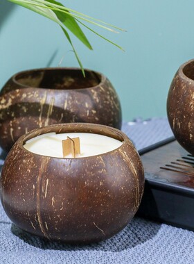 抛光椰皇壳天然椰子壳工艺品吊篮多肉盆种植板胡空椰壳 2个起