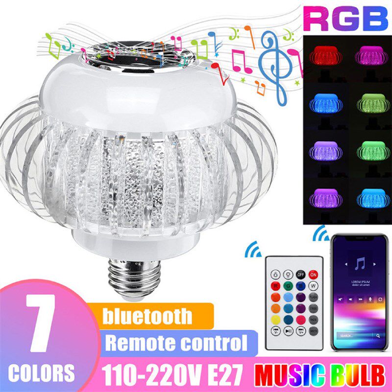 New LED Bluetooth bulb lantern colorful light Bluetooth speaker remote control music RGB bulb light KTV stage light