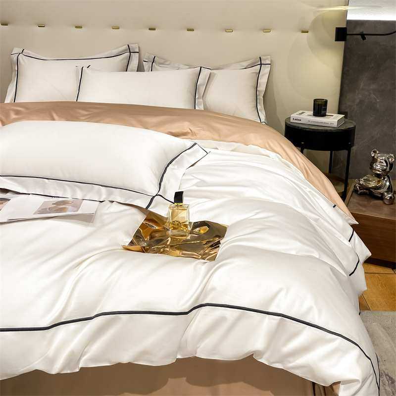 工厂店A类轻奢星级纯棉套件100长绒棉酒店高档贡缎四件套床单床品,淘宝优惠券,粉丝福利购,淘宝优惠卷