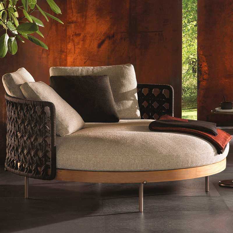 户外藤编庭院柚木沙发花园弧形圆单人阳台实木样板房露天别墅家具,淘宝优惠券,粉丝福利购,淘宝优惠卷