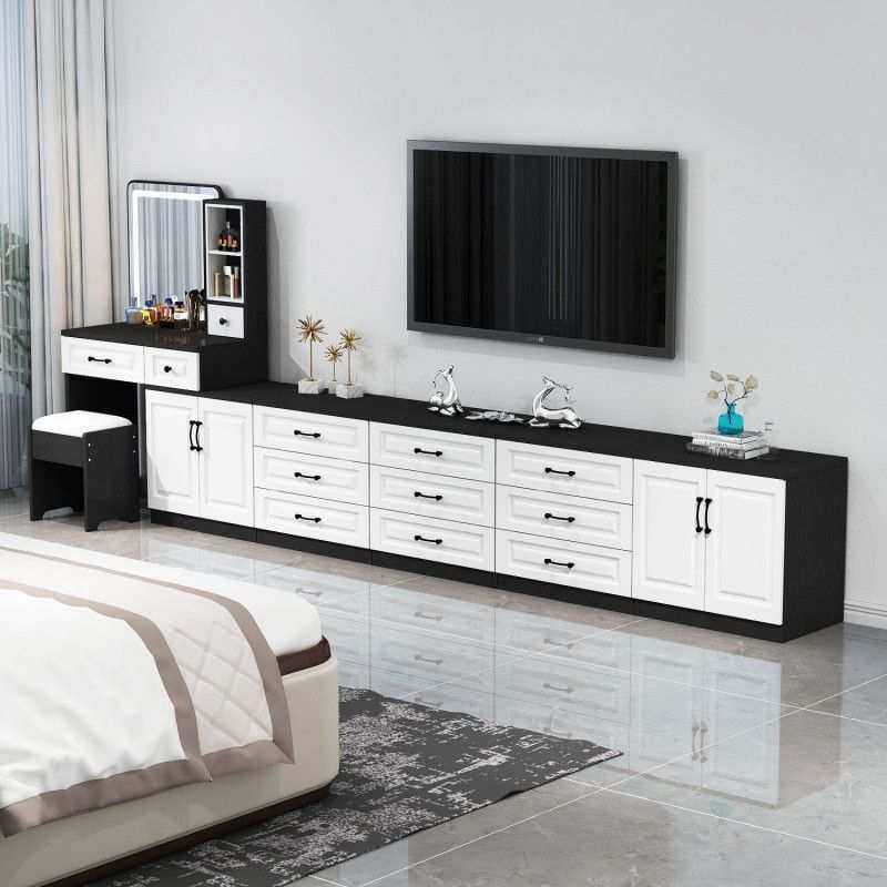 梳妆台家用卧室电视柜一体大容量多功能收纳柜简约现,淘宝优惠券,粉丝福利购,淘宝优惠卷