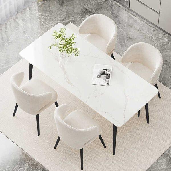 简约岩板餐桌椅组合小户型网红轻奢家用北欧饭桌凳子,淘宝优惠券,粉丝福利购,淘宝优惠卷