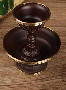 护法杯纯铜雕花十字金刚杵尼泊尔八吉祥供水杯供佛杯密宗法器