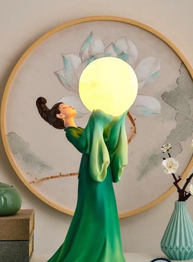 潮流国潮只此青绿托盘家居收纳摆件新中式创意轻R奢客厅装饰品礼