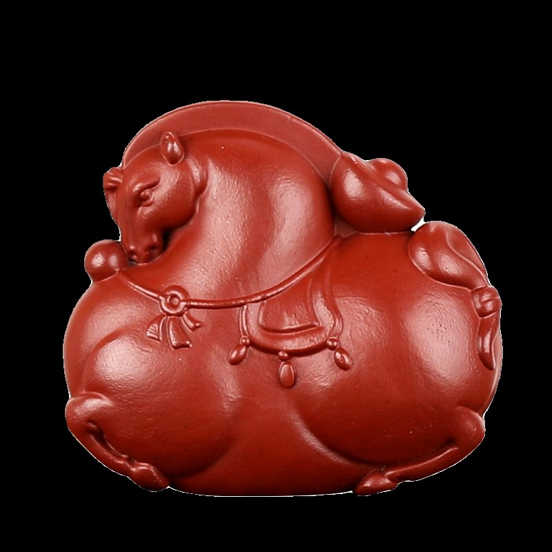 紫砂唐马茶宠马上有钱手把件创意大红袍K茶玩复古中式生肖马可养 - 图3