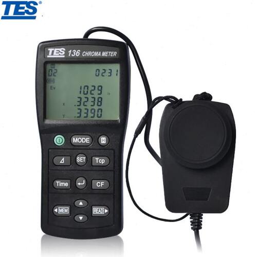 台湾泰仕TES-136色温计色度计高精度色度仪原装亮度仪通量計 - 图1