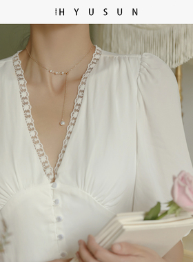 天然珍珠项链女简约气质冷淡风小众设计高级感轻奢法式网红锁骨链