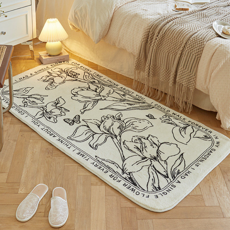 现代简约卧室床边毯公主房家用加厚地垫可机洗床前地毯可爱兔地垫,淘宝优惠券,粉丝福利购,淘宝优惠卷