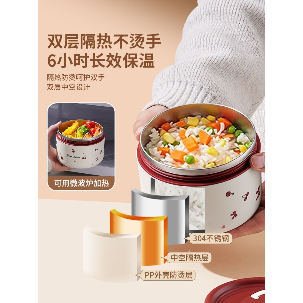 不锈钢保温饭盒可微波炉加热上班族2025新款学生带饭便当餐盒,淘宝优惠券,粉丝福利购,淘宝优惠卷