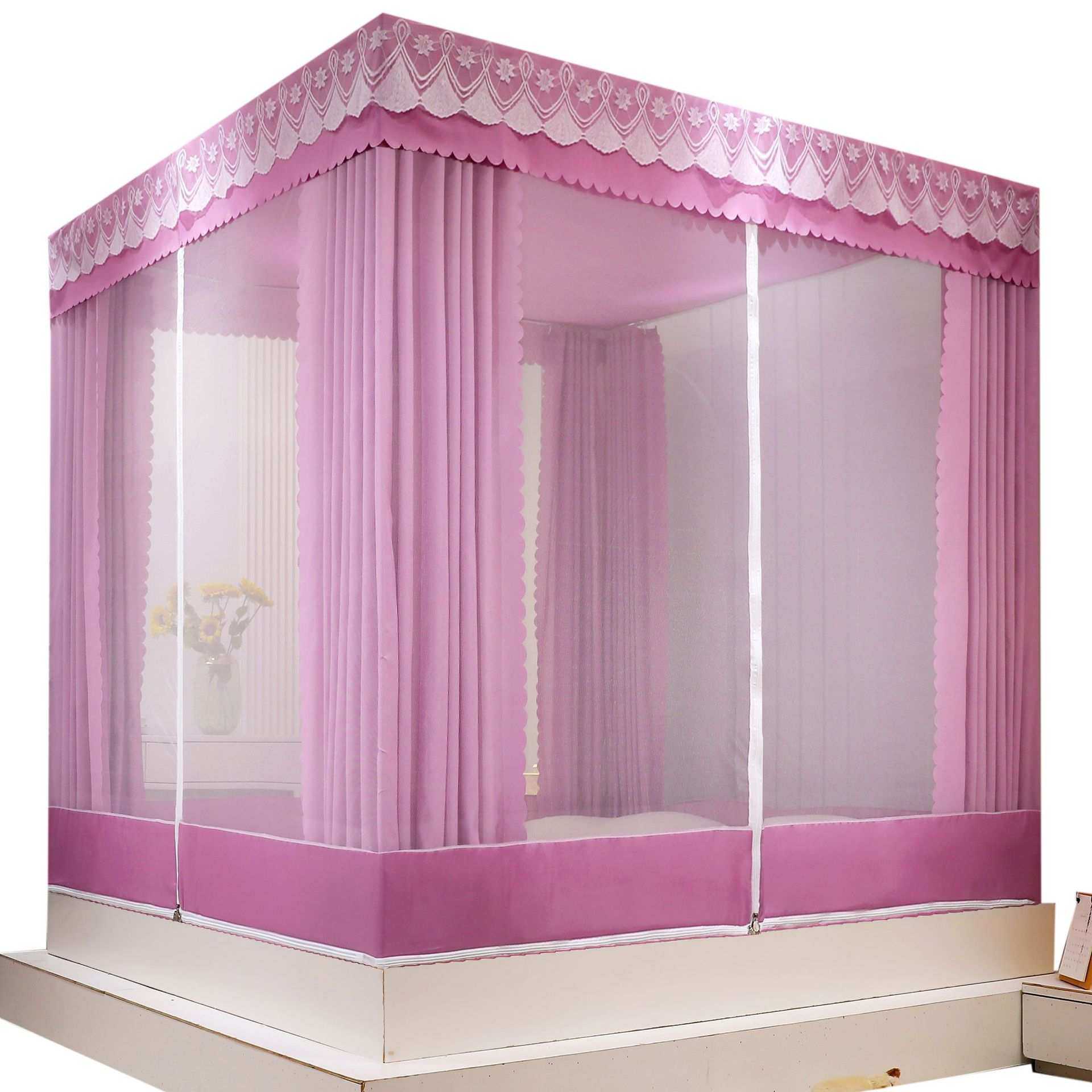 坐床式蚊帐三开门回底床笠款方顶儿童防摔防蚊加密可拆洗透气加密,淘宝优惠券,粉丝福利购,淘宝优惠卷