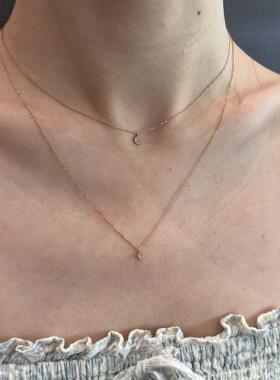 日系极简风水滴项链女款叠戴颈链