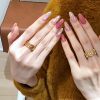 S925 sterling silver old money style golden daisy diamond ring