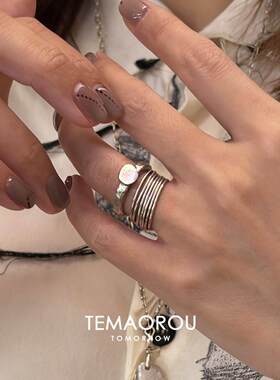 S925纯银韩系叠戴多层极细戒指女