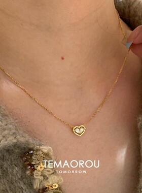 S925纯银水滴钻极细金项链女小众