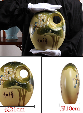 新中式陶瓷客厅隔断柜工艺小摆件中国民族K复古风玄关博古架装饰