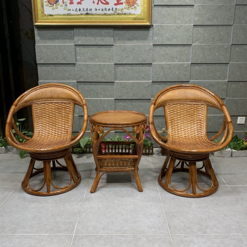 天然真藤椅三件套阳台休闲组合客厅室内单人靠背家用竹滕编茶桌椅,淘宝优惠券,粉丝福利购,淘宝优惠卷