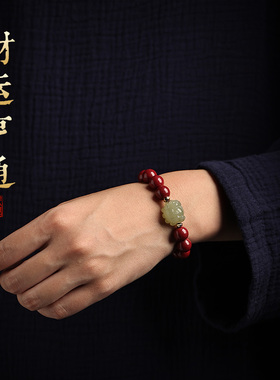 朱砂手串本命年生肖虎2021新款男女士高档实用的礼物貔貅情侣手链