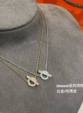 高版本小Q项链女高级感小众设计奢华轻奢字母锁骨链