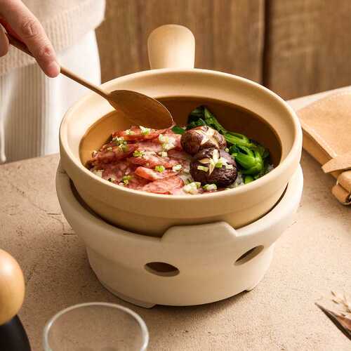 陶瓷侧把砂锅煲仔饭家用打边炉小火锅碳锅户外庭院碳炉酒精炉汤锅 - 图1