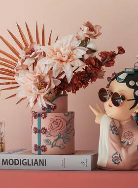 国潮艺术京剧g女孩摆件家居装饰品客厅电视柜酒柜玄关轻奢乔迁礼