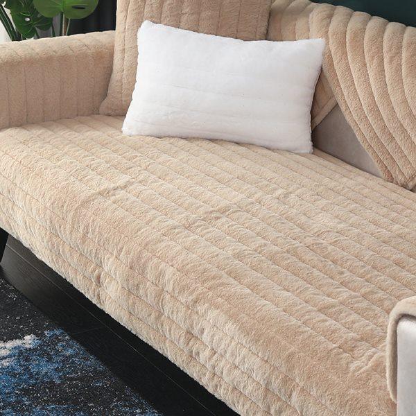 冬季沙发垫加厚北欧简约现代小兔毛绒坐垫纯色防滑沙发套罩盖巾,淘宝优惠券,粉丝福利购,淘宝优惠卷