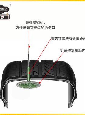 瑞克4.5mm6mm毫米汽车真空胎修补胶SK-A2补胎蘑菇钉整体塞梗胶片