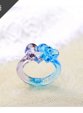 满百包邮古法琉璃k个性梦幻新款化做蝴蝶比翼双飞琉璃戒指指环复