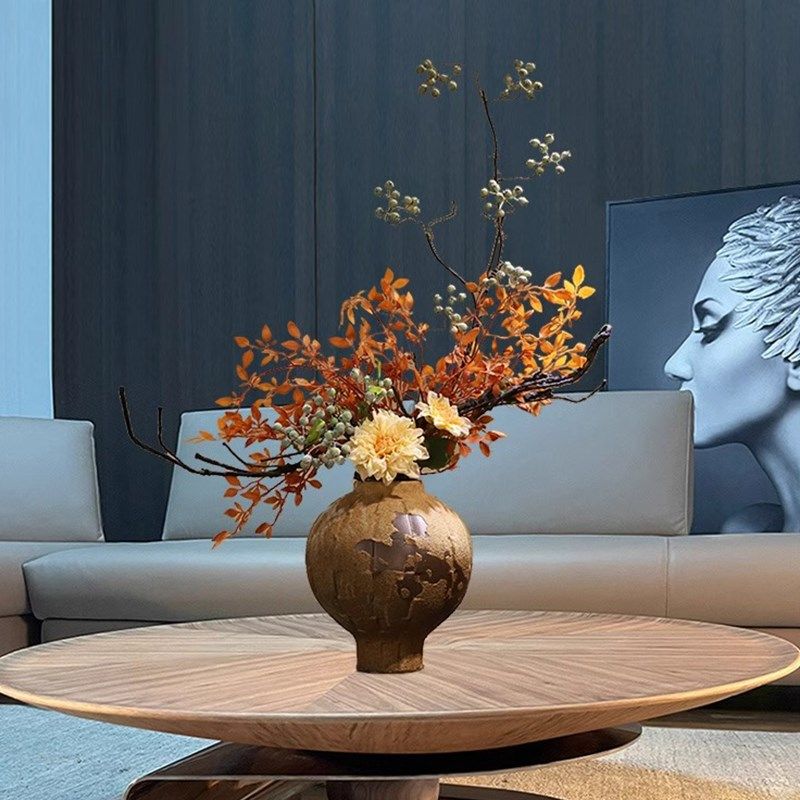 新中式禅意陶瓷花瓶民宿宋代美学酒店桌面玄关侘寂风插花装饰摆件,淘宝优惠券,粉丝福利购,淘宝优惠卷