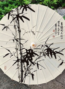 【竹】油纸伞古风汉服装传统防雨防晒纯手工实用男古典江南长柄伞