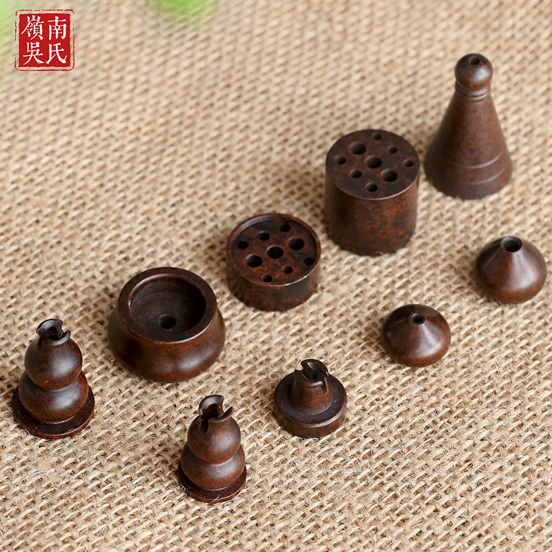 苏工黄铜香插九孔多孔迷r你线香插小葫芦香托香炉香座水滴火山塔 - 图2