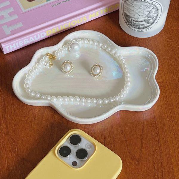 饰品首饰展示盘陶瓷盘摆件云朵装饰香薰蜡烛玄关托盘 钥匙收纳盘,淘宝优惠券,粉丝福利购,淘宝优惠卷