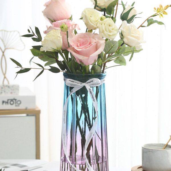 【二件套】大号玻璃花瓶透明欧式水养百合干花富贵竹花瓶插花摆件,淘宝优惠券,粉丝福利购,淘宝优惠卷