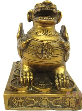 纯铜制貔貅一对摆件吉祥物独角天禄双角皮休招财