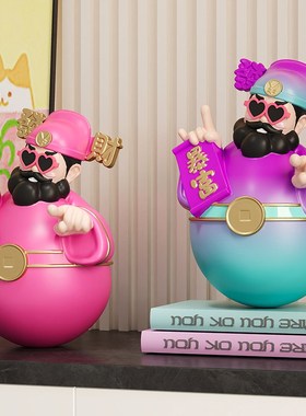 发财不倒翁财神摆件蛇年吉祥物客厅招财手办乔迁礼物新店开业礼品
