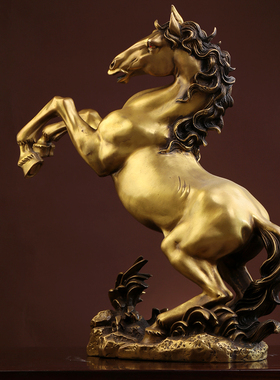 纯铜工艺品马到成功摆件事业黄铜开业商务生日送礼品中式生肖铜马