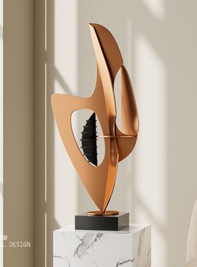 现代轻奢抽象艺术雕塑落地摆件高档别墅客厅玄关酒店样板房装饰品