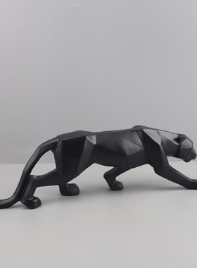 现代简约抽象豹子动物雕塑树脂摆件客厅电视柜样板间软装家居饰品