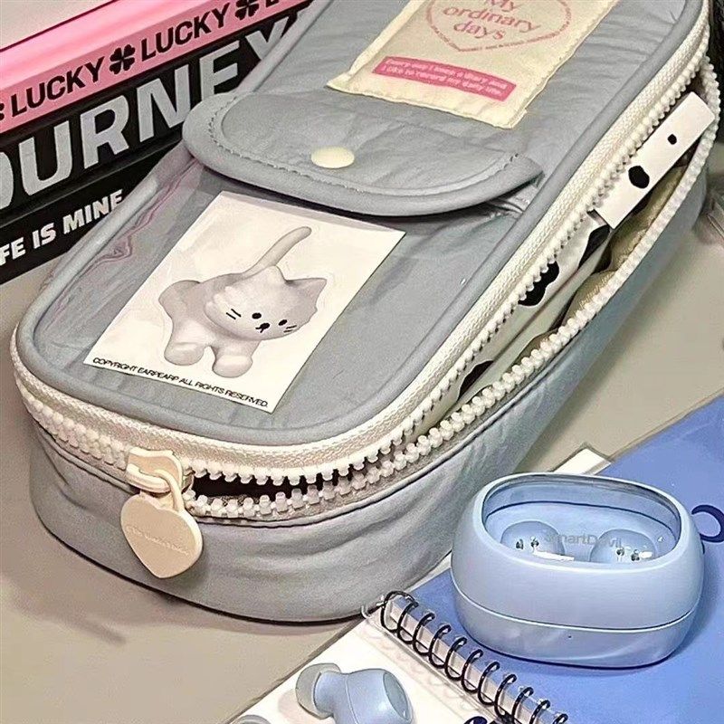 韩系帆布文具袋多功能少女心简约可爱小清新学生收纳立体便携笔袋,淘宝优惠券,粉丝福利购,淘宝优惠卷