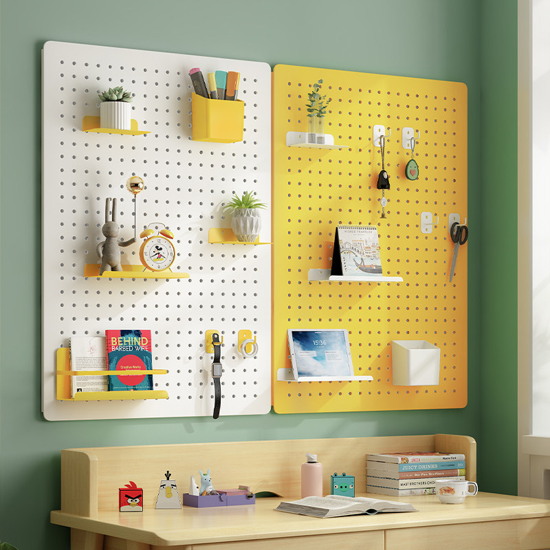 Wall hole plate storage rack without punching metal partition wall hanging board wall bookcase desktop storage display rack