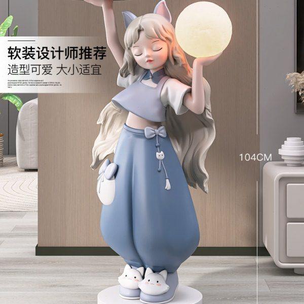 奶油风女孩客厅落地摆件家居饰品电视柜沙发旁托盘灯乔迁新年礼物,淘宝优惠券,粉丝福利购,淘宝优惠卷