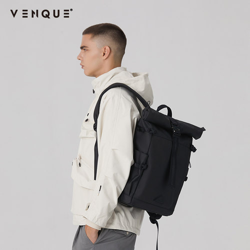 venque/范克男士户外通勤旅行背包大容量电脑双肩包女生2025新款 - 图3
