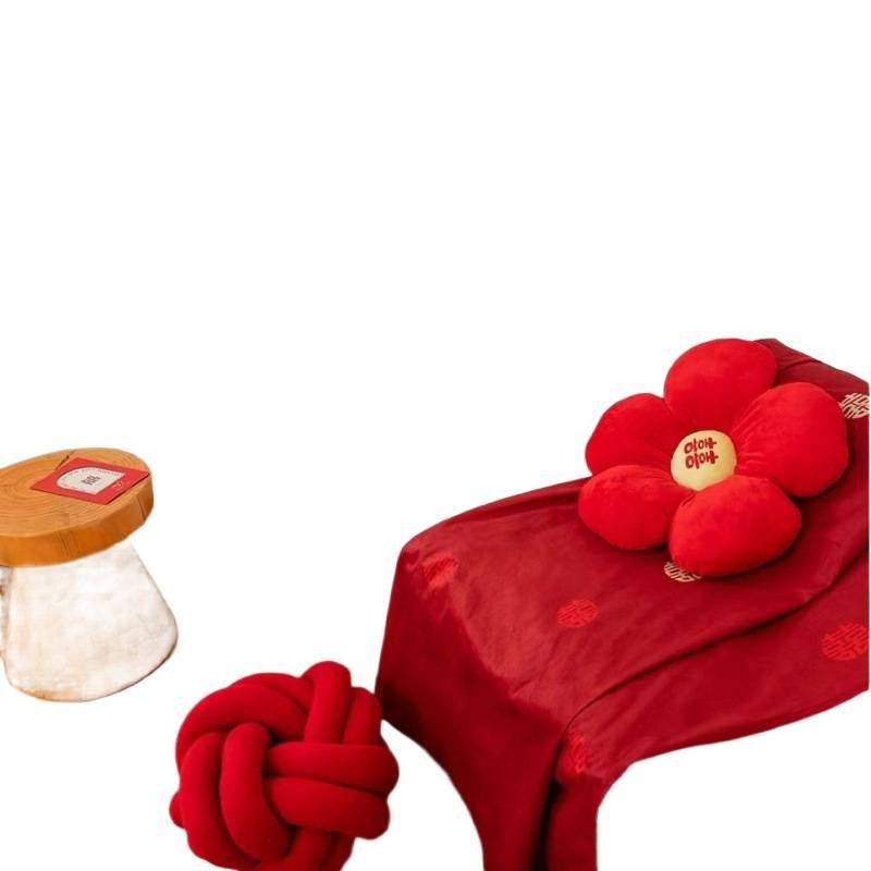 小红花结婚毛绒喜字抱枕一对婚庆婚房沙发客厅创意情侣床上画文伍,淘宝优惠券,粉丝福利购,淘宝优惠卷