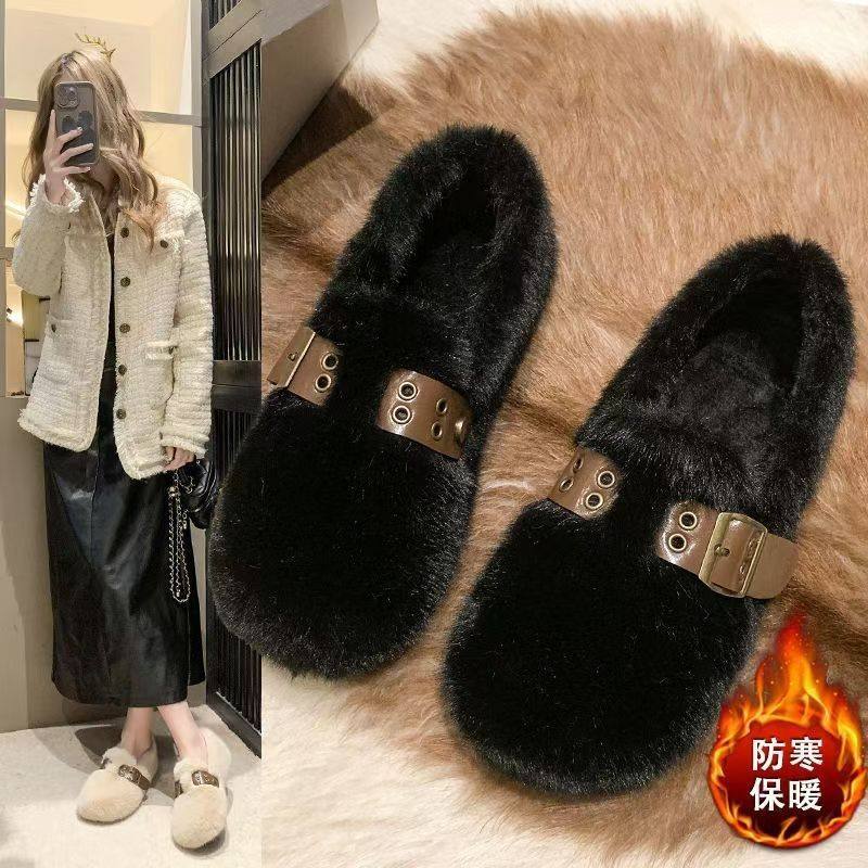 网红毛毛鞋冬天外穿2025年新款秋冬软底加绒豆豆加厚保暖棉鞋女,淘宝优惠券,粉丝福利购,淘宝优惠卷