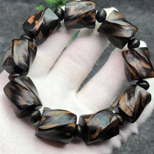 【附带】文莱老料随型沉香手串沉水级黑油手链高级男款男女款 - 图1