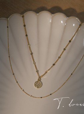 《六便士》金色项链上新女叠带小众设计锁骨链高级法式复古轻奢