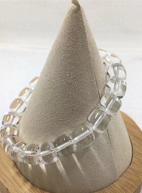 天然茶白水晶手链全净体桶珠南瓜珠老型珠男女款单圈手串送礼物